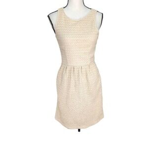 Pim + Larkin Womens Fit and Flare Mini Dress Cream Textured S